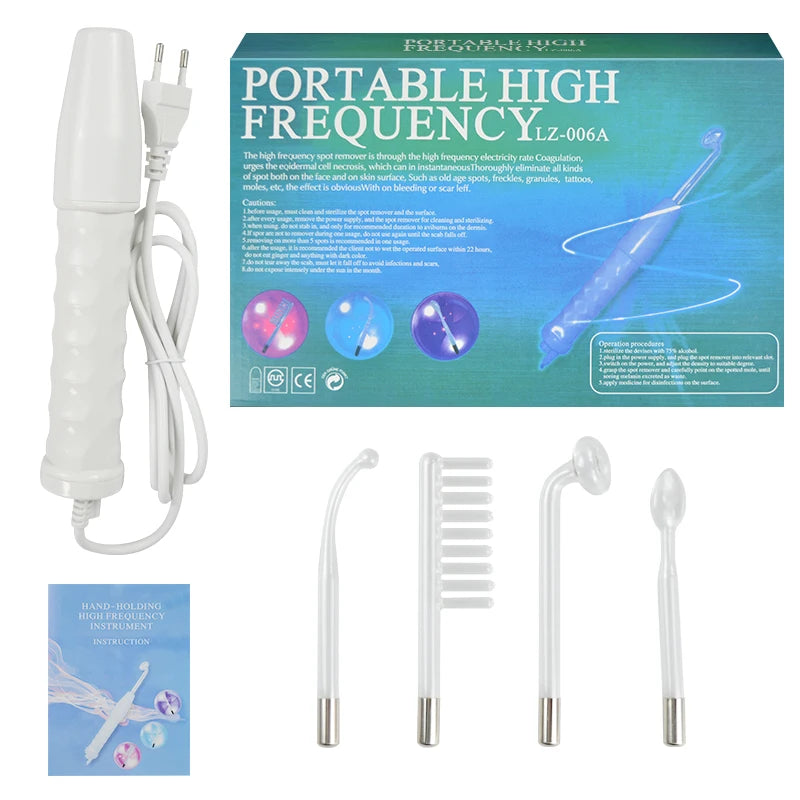 High Frequency Facial Machine Electrotherapy Wand Neon + Argon Wands Remove Wrinkles Inflammation Acne Skin Care